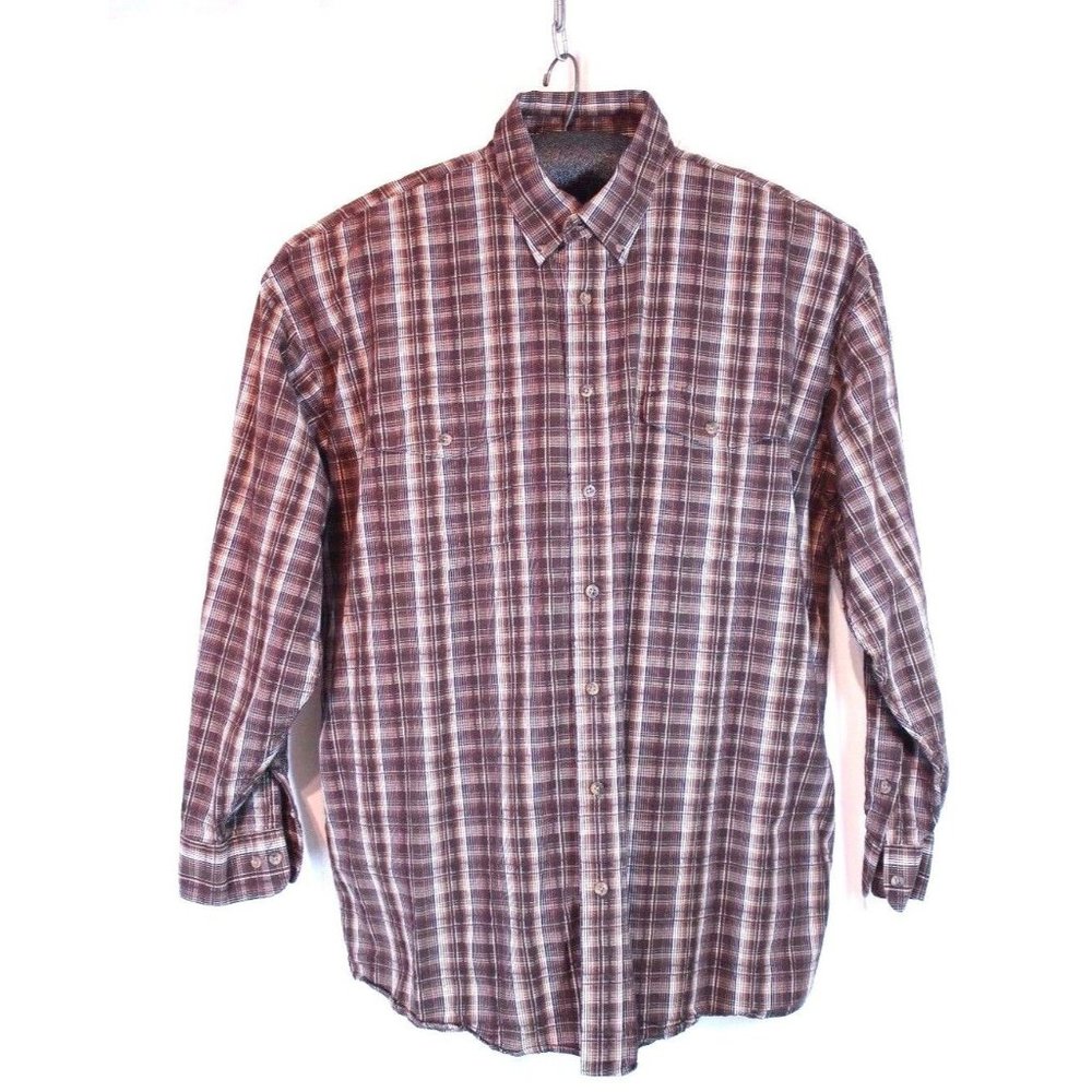Panhandle Slim Cowboy Size XXL Long Sleeve Brown Plaid Shirt
